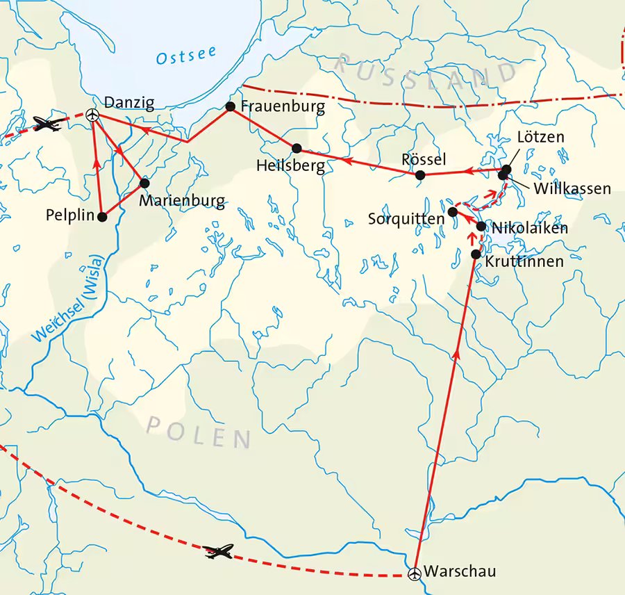 Landkarte der Route PLK82
